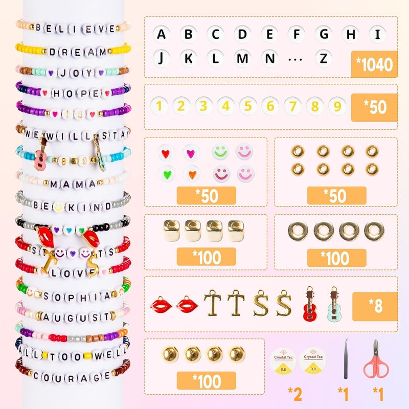 Goldwise Jewelry Making Bead Kit for Adults – 2 Storage Boxes with 24 Colors Glass Seed Beads, Letter & Number Beads and Charms for DIY Bracelets & Fashion Accessories - Image 3